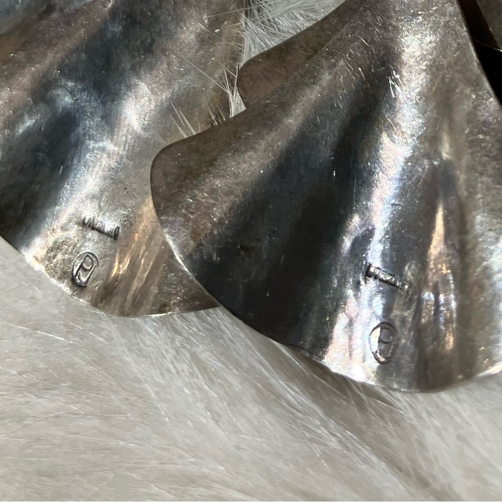 Sterling Silver Layered Fan Drop Earrings - Picture 4 of 7